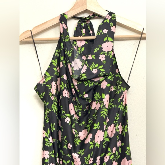 NWT Zara Limited Edition 100% Silk Floral Maxi Dress in Green Multi Sz S - Picture 15 of 16